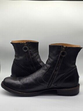 Fiorentini + Baker Black Leather Side-Zip Ankle Boots Men's Size 42 (Fits US 10)